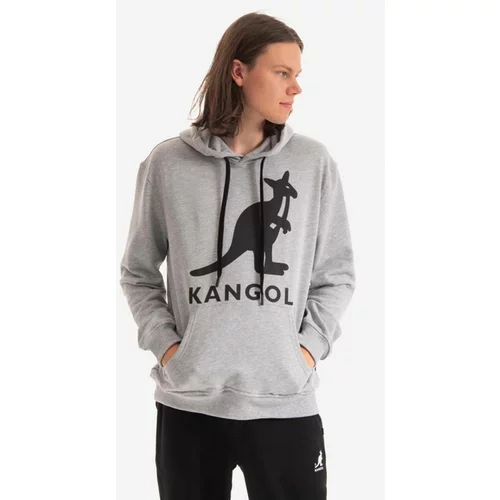 Kangol Bombažen pulover črna barva, s kapuco