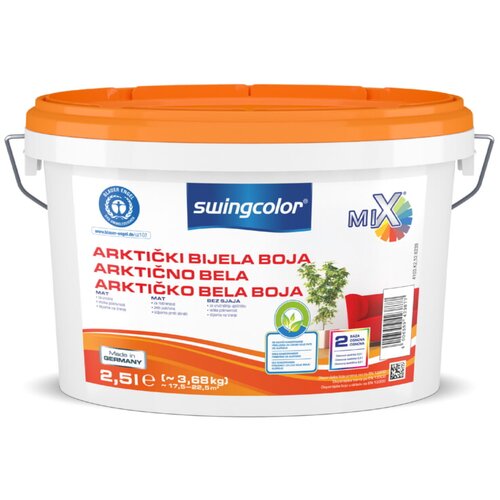 SWINGCOLOR Arktično bela barva (osnovna, 2,5 l, 17,5 - 22,5 m2) Cene