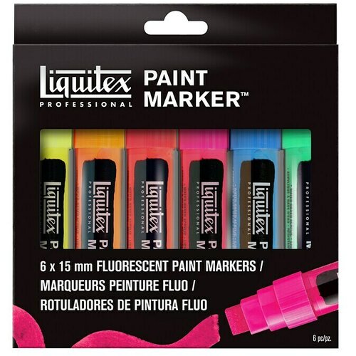 LIQUITEX Professional Set markera Paint Marker Fluo (6 Kom., 15 mm, Pravokutni vrh) Cijene