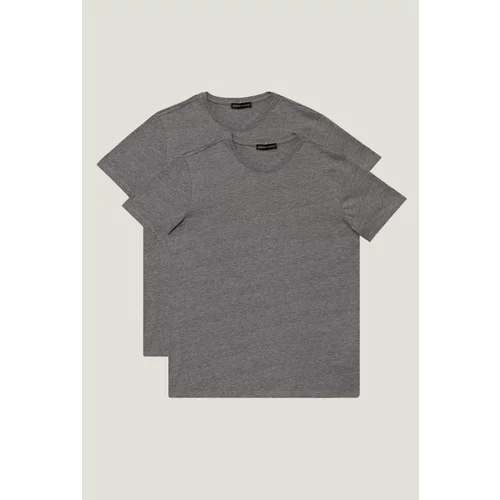 AC&Co / Altınyıldız Classics Men's Gray Slim Fit Slim Fit Crewneck T-Shirt T-Shirts of 2 Pack.