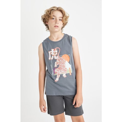 Defacto boy's Crew Neck Tiger Printed Undershirt Slike