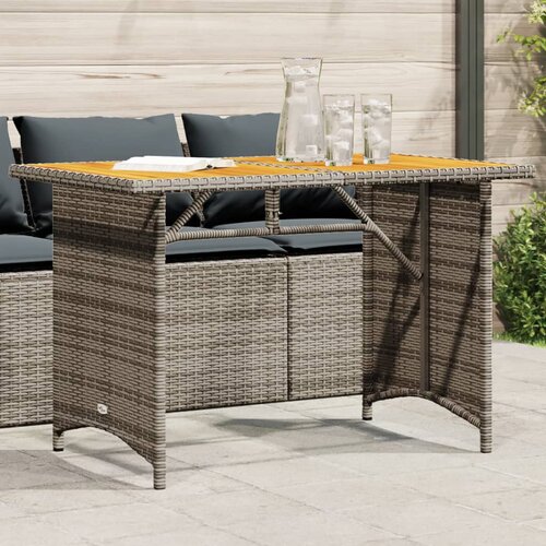 VidaXL Vrtni stol s drvenom pločom sivi 110 x 68 x 70 cm od poliratana Slike