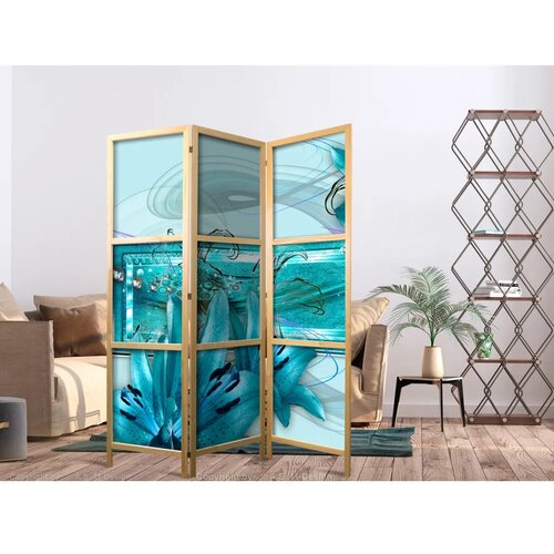  Japanski paravan - Lilies in Pale Blue I 135x172 Cene