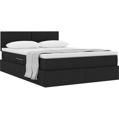  Krevet s madracem i skladi&amp;scaron;tem s madracem Crna 140 x 190 cm Slike