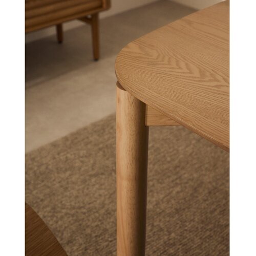 Kave Home Jedilna miza v jesenovem dekorju 90x160 cm Indara &amp;ndash; Slike