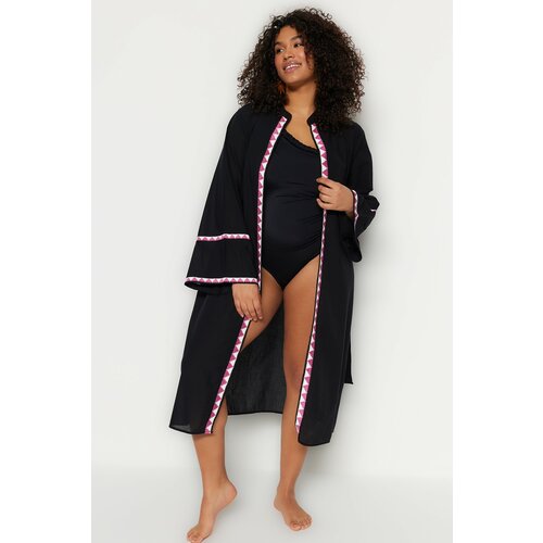 Trendyol Curve Plus Size Kimono & Kaftan - Black Slike