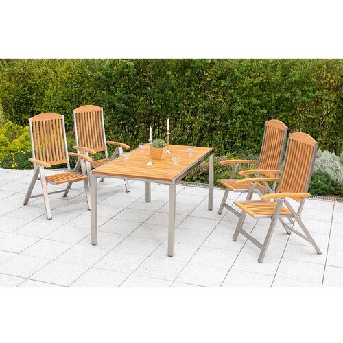 Gardenson Vrtna Miza Keros, Jeklo, Masiven Les, 150x80 Slike