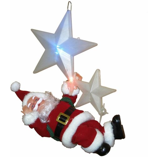 Djed Deda Mraz na bat. LED 20cm Slike