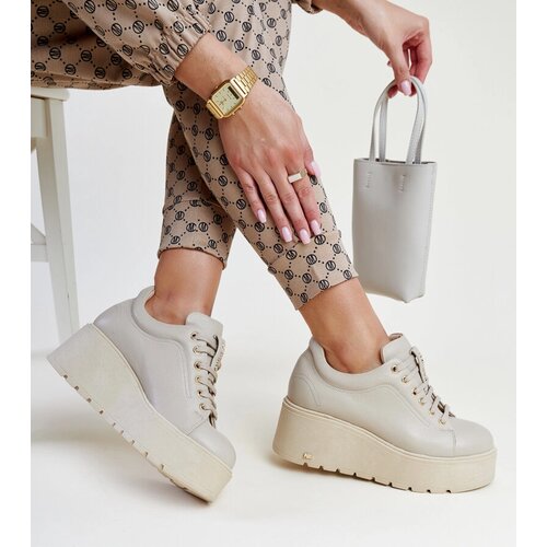 Karino Beige leather wedge sneakers Cijene