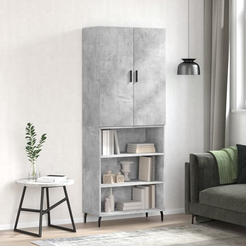 vidaXL Visoka komoda betonsko siva 69,5x34x180 cm inženirski les Cene