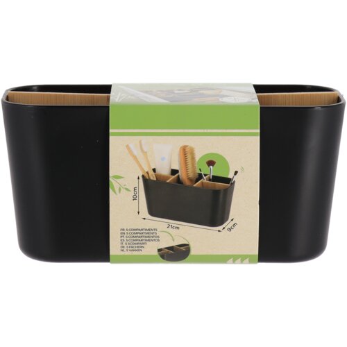 Tendance organizator pravokutni 5 pregrada, Plast/bambus crna Slike