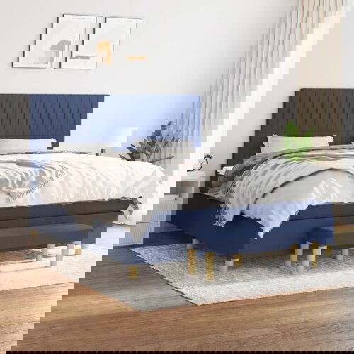 vidaXL Krevet s oprugama i madracem plavi 160x200 cm od tkanine Cijene