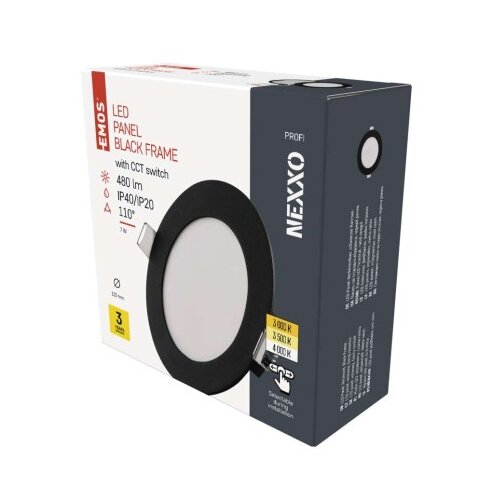  LED vgradno svetilo NEXXO, okroglo, črno, 7W, nastavljiva CCT Cene