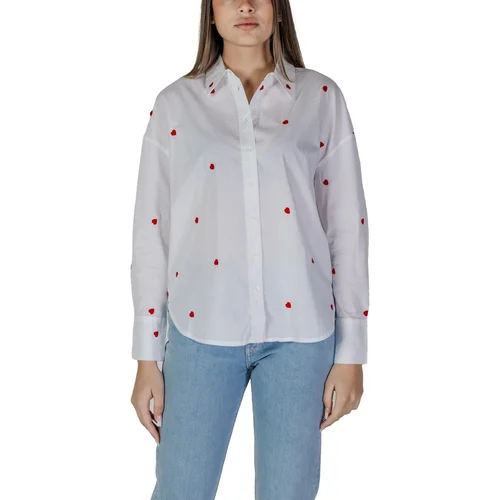 Jacqueline_de_yong Srajce & Bluze JDYNELLY L/S LOOSE SHIRT WVN 15330490 Rdeča