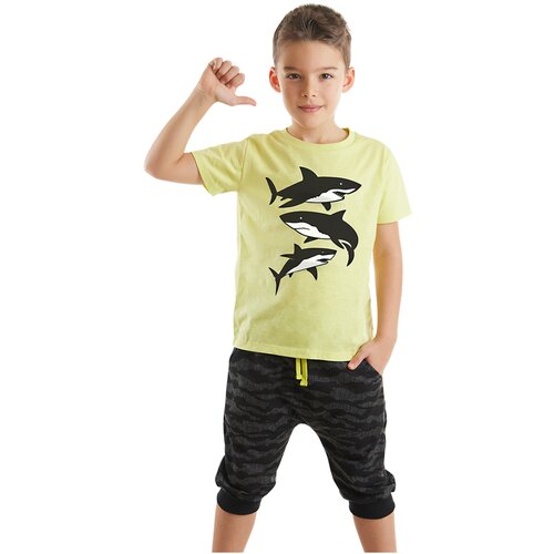 Mushi Sharks Boys T-shirt Capri Shorts Set Slike