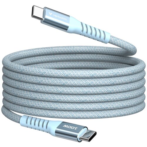 Verbatim Sync&amp;amp;Charge 100W 120cm USB-C/USB-C Magnetic blau 31856 Slike