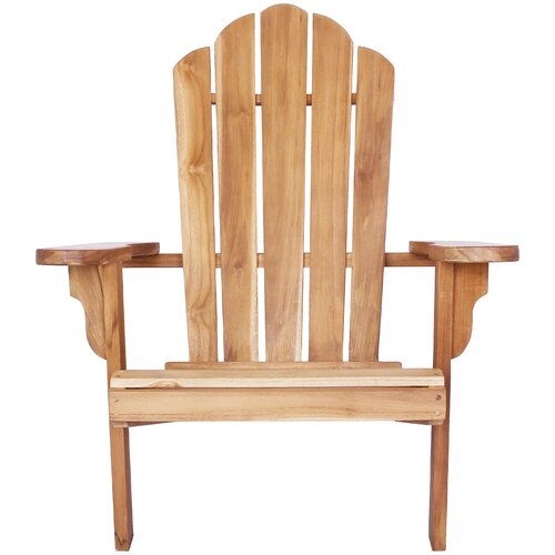  Vrtna Adirondack stolica Prirodna Čvrsto teak drvo Slike