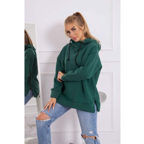 Kesi Insulated sweatshirt with a zipper on the side dark green Cene