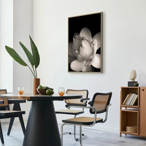  Slika - Delicacy of Petals in Nature (1-part) - Flower in Black and White 40x60 Cene