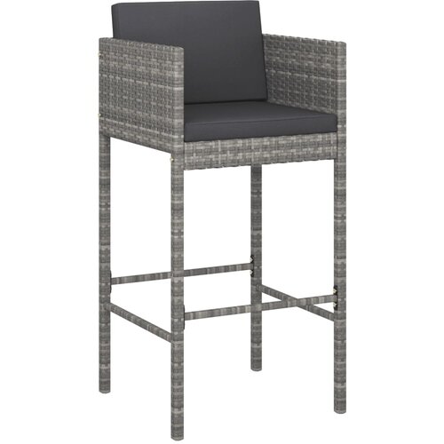  7-dijelni vrtni barski set s jastucima sivi od poliratana Siva 180 x 70 x 110 cm Slike