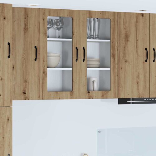 vidaXL Stenska kuhinjska omarica 2 pcs Umetni hrast 40 x 31 x 80 cm Cene