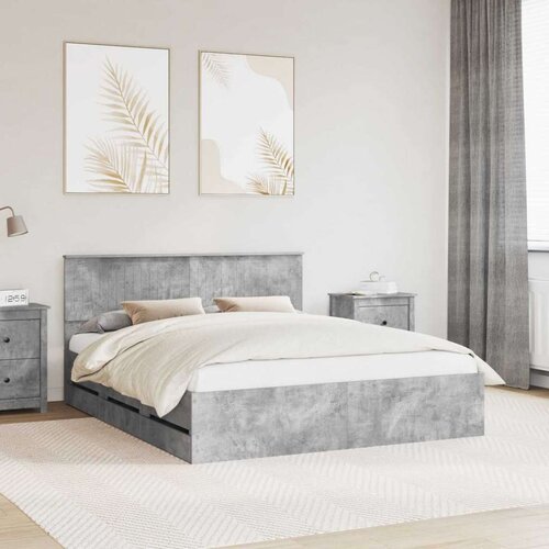  Okvir za krevet s ladicama Betonski sivi 160 x 200 cm - Beton siva 160 x 200 cm Cene