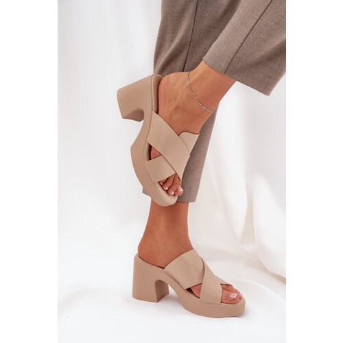 PS1 Light Heels Made Of Eco Leather Light Beige Kacaria Cene
