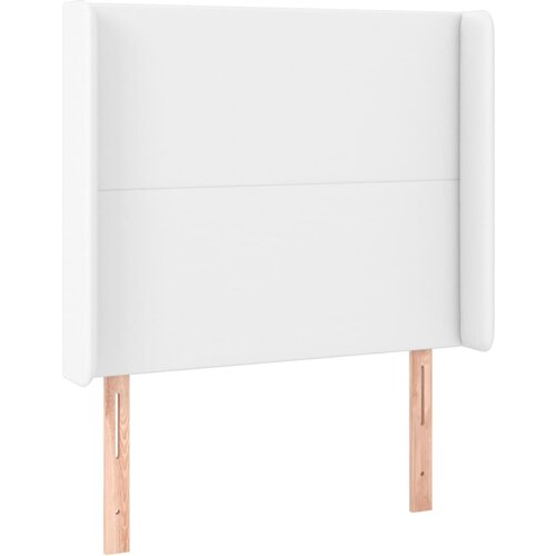 Maison Chic vzglavna omarica - nočna omarica - posteljna omarica z u&amp;scaron;esi belo 103x16x118/128 cm umetno usnje, (21711665) Slike