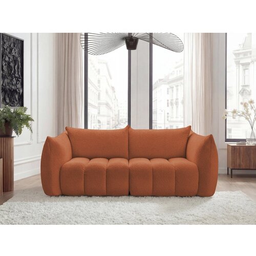 Bobochic Paris Oranžna sedežna garnitura iz tkanine boucl&amp;eacute; 234 cm Azra &amp;ndash; Slike