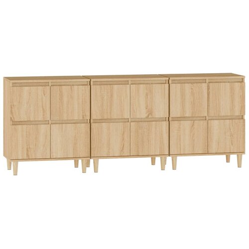  Komoda 3 kom boja hrasta sonome 60x35x70 cm konstruirano drvo Slike