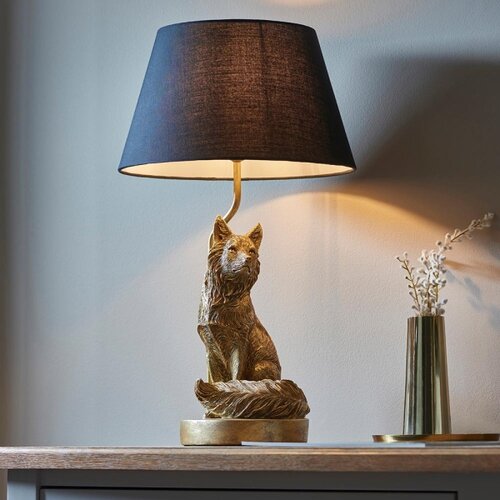  Endon 106796 - Stona lampa FOX 1xE14/6W/230V crna/mesing Slike