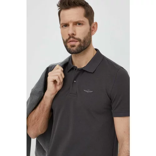 Aeronautica Militare Polo majica za muškarce, boja: siva, bez uzorka