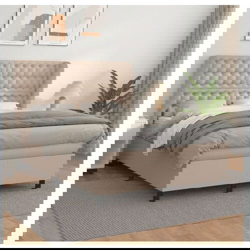 VidaXL Krevet s oprugama i madrac cappuccino 140x190cm od umjetne kože Slike