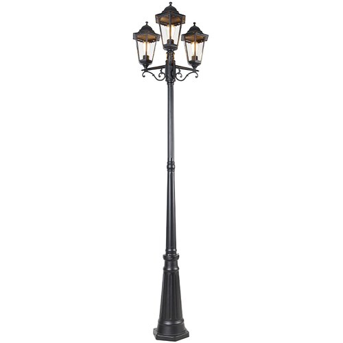 QAZQA Zunanja svetilka črna 220 cm 3-svetlobna IP44 - Havana Cene