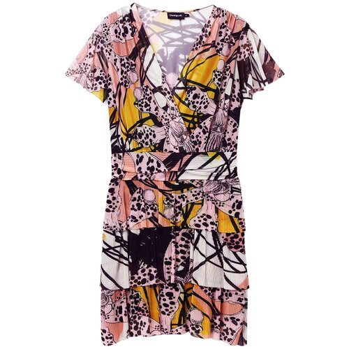 Desigual Obleka &amp;#039;M. Christian Lacroix&amp;#039; rumena / orhideja / črna / bela Slike