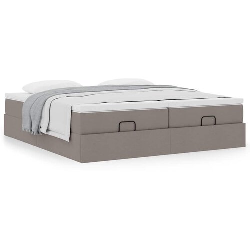 vidaXL Otomanski posteljni okvir z vzmetnicami taupe 200x200 cm blago Cene