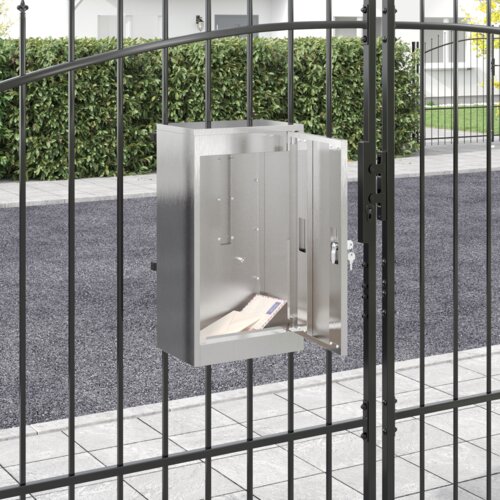 VidaXL nabiralnik Črna 30 x 23 x 55 cm Nerjaveče jeklo Slike