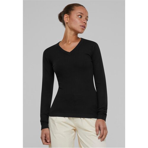 Urban Classics Women&amp;#039;s knitted sweater with a V-neck in black Slike