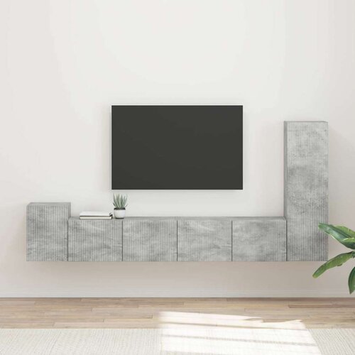  Komplet TV omaric 3 pcs Betonsko siva Konstruiran les, (5000132661) Cene