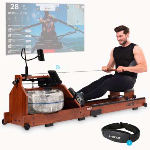 LETIX Sport lesna naprava za veslanje WR107, trenažer, stimulator z vodnim uporom, bluetooth in aplikacijo Cene