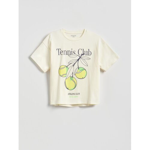 Reserved Ležerni t-shirt s printom - krem Cene