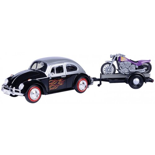 Metalni auto 1:24 Volkswagen Beetle Motorible Trailer Slike