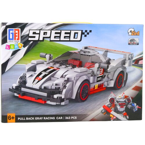  Kocke za sestavljanje dirkalnega avtomobila Speed - 363 elementov - siva Slike