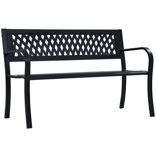 VidaXL Vrtna klop 125 cm črno jeklo, (20660715) Slike