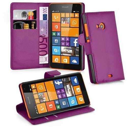 Cadorabo Ohi&scaron;je, združljivo z Nokia Lumia 535 v pastelno vijolična - Za&scaron;čitni ovitek z magnetnim zapiranjem, stoječo funkcijo in režo za kartice, (20557787) Cene