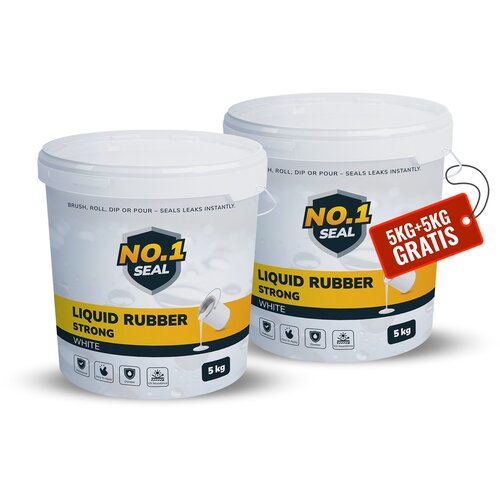 No.1 Seal Tečna guma Bela Strong do 20m&amp;sup2;, 10kg, 2 komada, Bela Slike