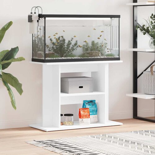  Stalak za akvarij bijeli 80 x 35 x 60 cm od konstruiranog drva Slike