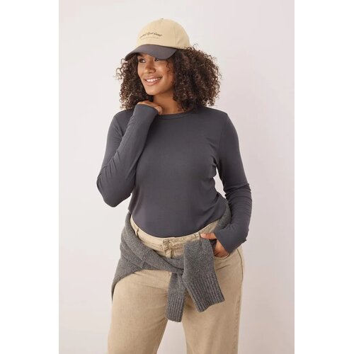 Trendyol Ženska bluza Tbbaw25Af00027, Tamnosiva Cene