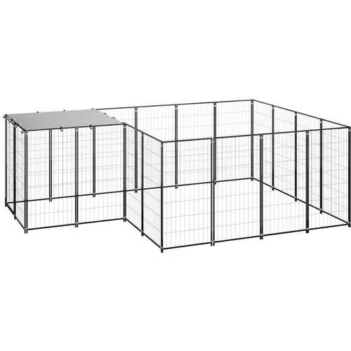  Kavez za pse crni 6,05 m² čelični
