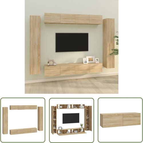 The Living Store Komplet TV omaric 8-delni sonoma hrast konstruiran les - Komplet TV Omaric, (21738337) Cene